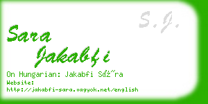 sara jakabfi business card